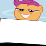 Orange Pony Holding Sign  meme template blank My Little Pony