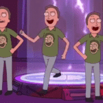 Jerry Shaking Hands with himself (Rick and Morty)  meme template blank