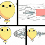 Needle hitting balloon comic  meme template blank