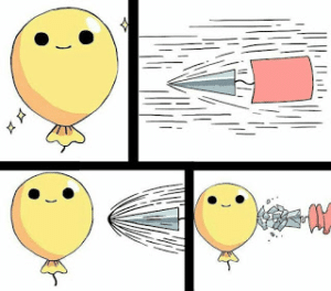 Needle hitting balloon comic Vs Vs. meme template