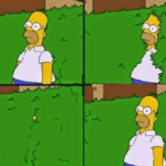 Homer Sinking into Bush Simpsons meme template blank transform, transformation, change