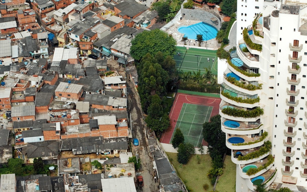 Rich Area vs. Poor Area  meme template blank Brazil