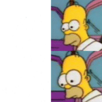 Homer Small Eyes Big Eyes Simpsons meme template blank Drake, shocked, surprised