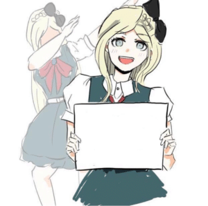 Anime Girl Holding Sign IRL meme template