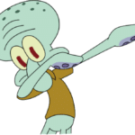 Squidward Dabbing Spongebob meme template blank