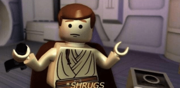 LEGO Obi Wan Shrugging Prequel meme template blank Star Wars