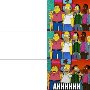 Simpsons Crowd Making Realization Drake meme template