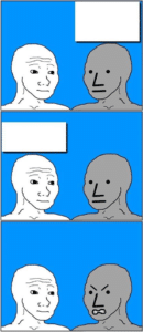 Conversation with NPC Angry meme template