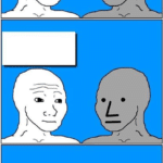 Conversation with NPC  meme template blank vertical, mad