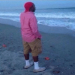 Black Guy Standing at Beach Black Twitter meme template blank