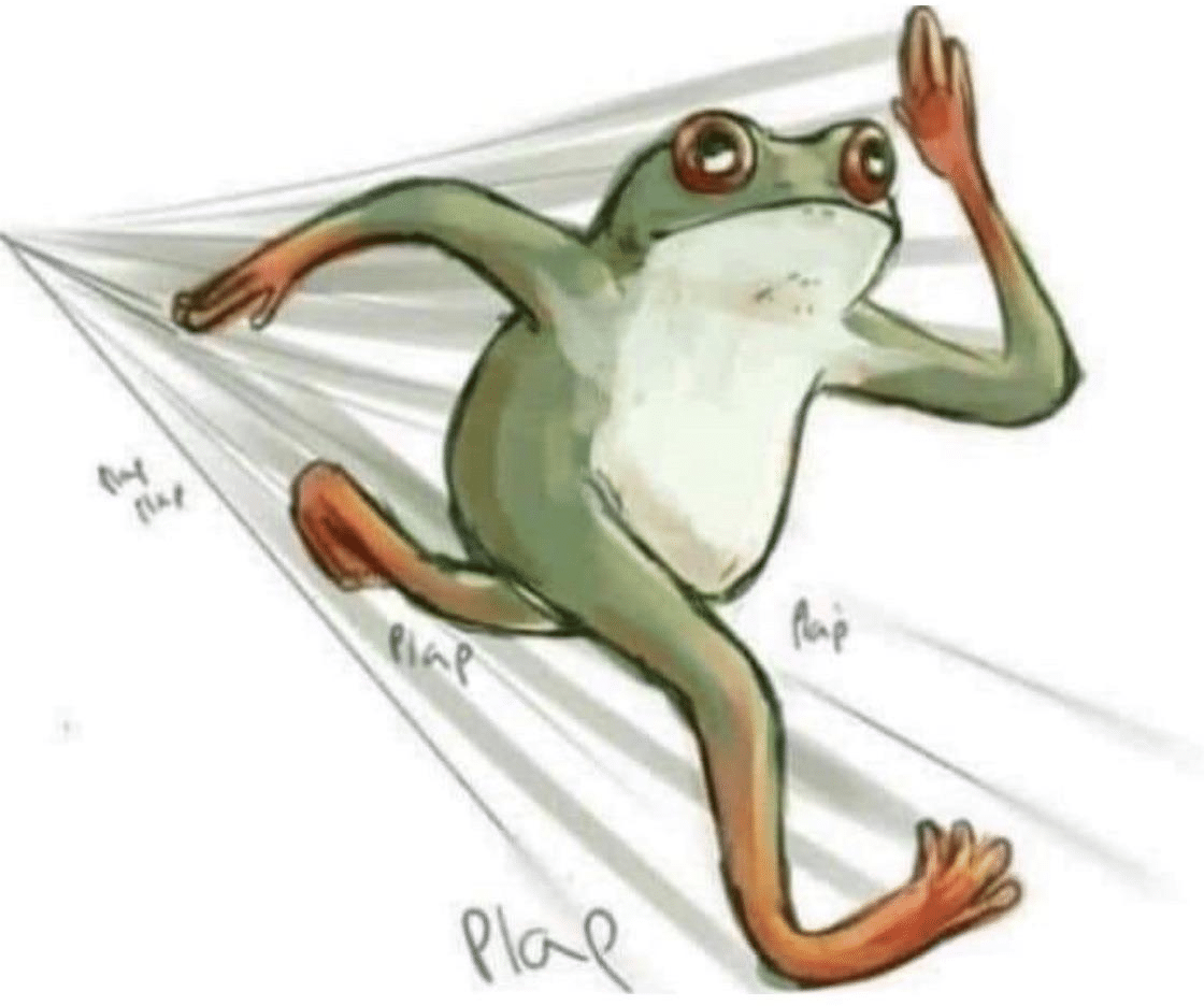 Frog Running / Sprinting  meme template blank