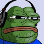 Pepe with headphones  meme template blank frog, neckbeard, incel, music