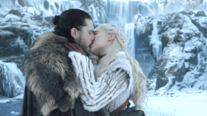 Daenerys kissing Jon Snow Kiss meme template