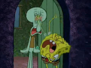 Spongebob Hitting Squidward in the Face Spongebob meme template
