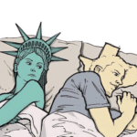Lady Liberty Sleeping with Texas  meme template blank USA politics