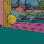 Ralph Crashing Through Window Simpsons meme template blank break, enter, unexpected