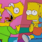 Maggie and Lisa choking Bart Simpsons meme template blank