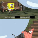 Patrick inflating bubble Spongebob meme template blank