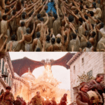 Daenerys Being Welcomed then Killing People with Dragon  meme template blank Game of Thrones