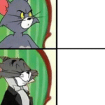 Fancy Tom Cat  meme template blank