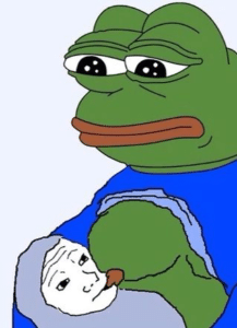 Pepe Nursing Wojak Frog meme template