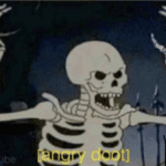 Skeleton (angry doot)  meme template blank Skeltal, doot, mad
