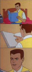White man reading Vertical meme template