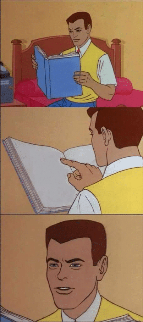 White Man Reading Book (blank)  meme template blank vertical, book