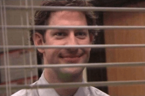Jim Looking through blinds The Office meme template