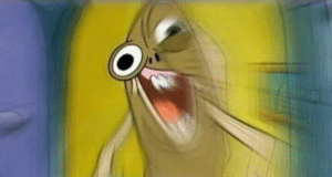 Fred the fish ‘weird face’ Spongebob meme template