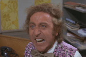 Willy Wonka Yelling Chocolate meme template