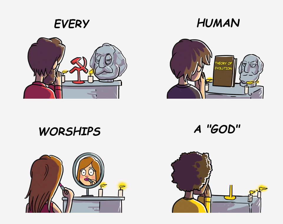 Meme Generator - Every Human Worships a God comic (blank) - Newfa Stuff.