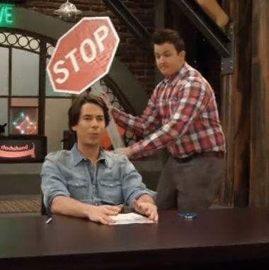 Meme Generator Gibby Hitting Spencer From Behind With Stop Sign Newfa Stuff