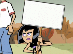 Sam Holding Sign / Protesting TV meme template