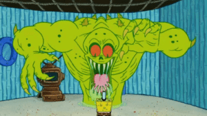 Spongebob vs. Green Monster Monster meme template
