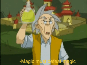 Uncle / Jackie Chan ‘Magic must defeat magic’ Magic meme template