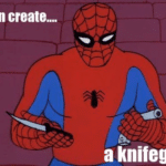 Spiderman 'I can create a knife gun' Spiderman meme template blank combine, Marvel Avengers