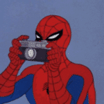 Spiderman Holding Camera, taking picture Spiderman meme template blank