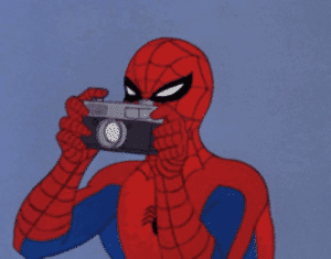 Spiderman Holding Camera, taking picture Holding meme template