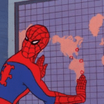 Meme Generator – Spiderman Looking Behind in front of map