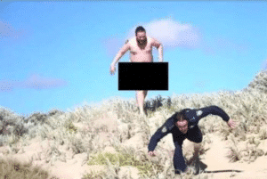 Naked Guy Chasing Other Guy Chasing meme template