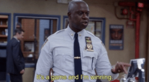 Holt ‘It’s a game and I’m winning’ Bro meme template