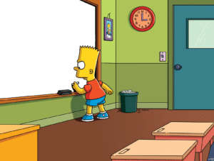Bart Chalkboard (blank) Simpsons meme template