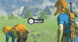 Link / Zelda press A to mount Button meme template