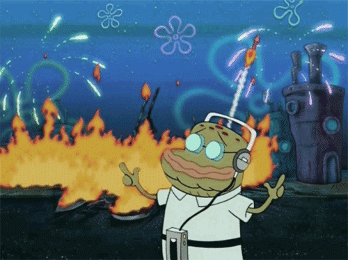 Meme Generator Spongebob Old Fish Dancing With Burning City In