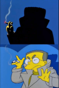 Shining Light on Smithers Simpsons meme template