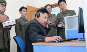 Kim Jong Un on Computer Political meme template