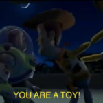 Woody at Buzz 'You are a toy!'  meme template blank Disney, Pixar, Toy Stor, Buzz Lightyear, Woody
