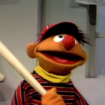 Ernie with a bat  meme template blank Sesame Street