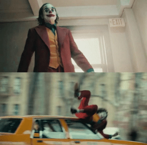 Joker getting hit by car Bat meme template